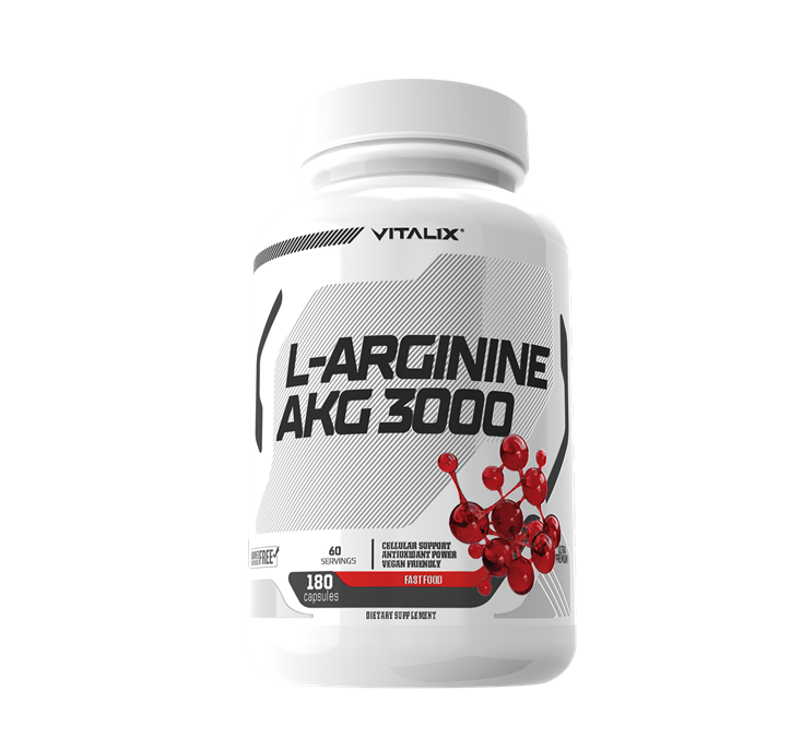 VITALIX L-Arginine AKG 3000 | Nitric Oxide & Performance Support | 180 Capsules