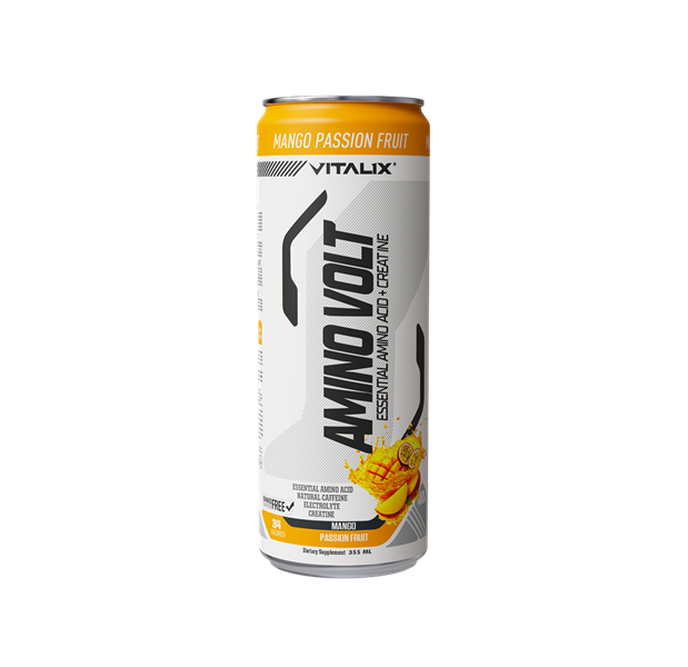VITALIX AminoVolt Essential Amino Acid Drink – Mango Passion Fruit | Zero Sugar | 355ml