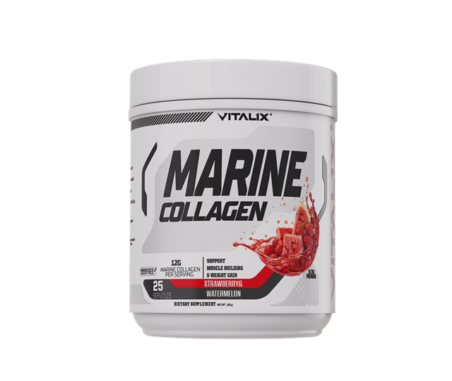 VITALIX Marine Collagen | 12g Marine Collagen Per Serving | Strawberry & Watermelon | 25 Servings