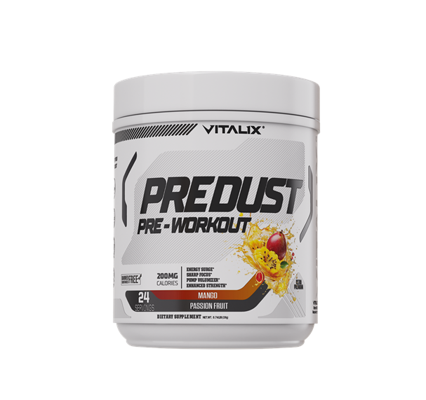 VITALIX PreDust Pre-Workout | Energy & Focus Formula | Mango Passion Fruit | 24 Servings