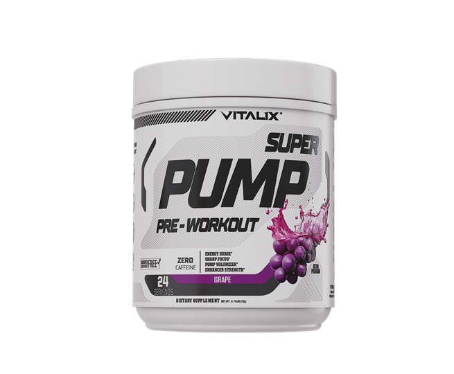 VITALIX Super Pump Pre-Workout | Zero Caffeine Formula | Grape | 24 Servings