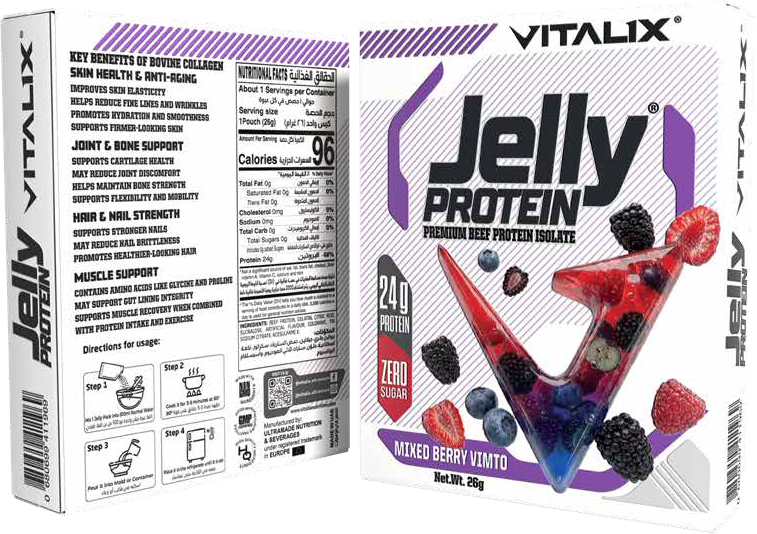 Vitalix Jelly Protein Premium Beef Protein Isolate packaging from the brand catalogue